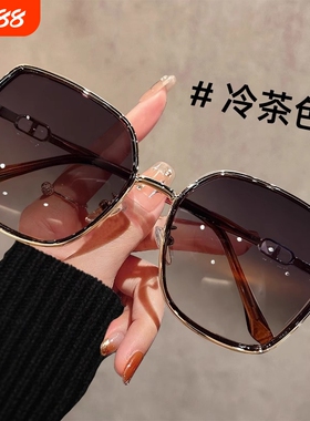 墨镜女款2025新款大框偏光适合方圆脸闪粉设计太阳镜防晒防紫外线