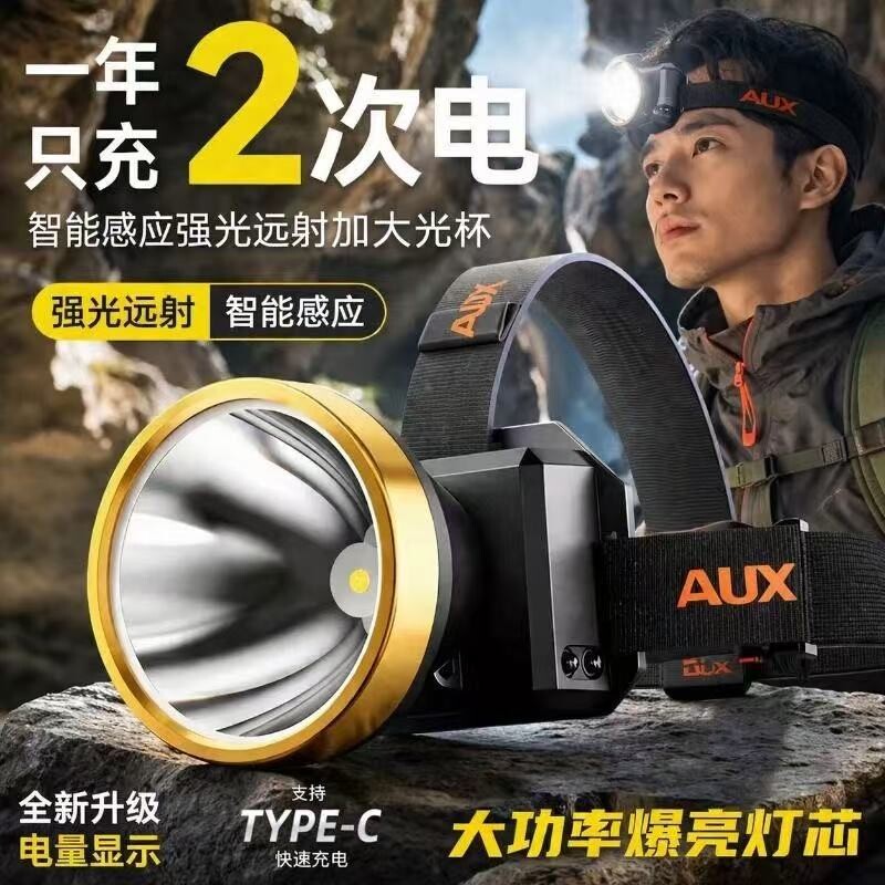 LED头灯强光超亮户外防水远射头戴式手电筒登山钓鱼专用