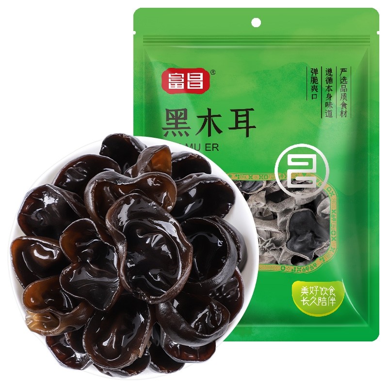 富昌东北秋木耳150g肉厚黑木耳小秋耳煲汤炒菜凉拌火锅材料年货节
