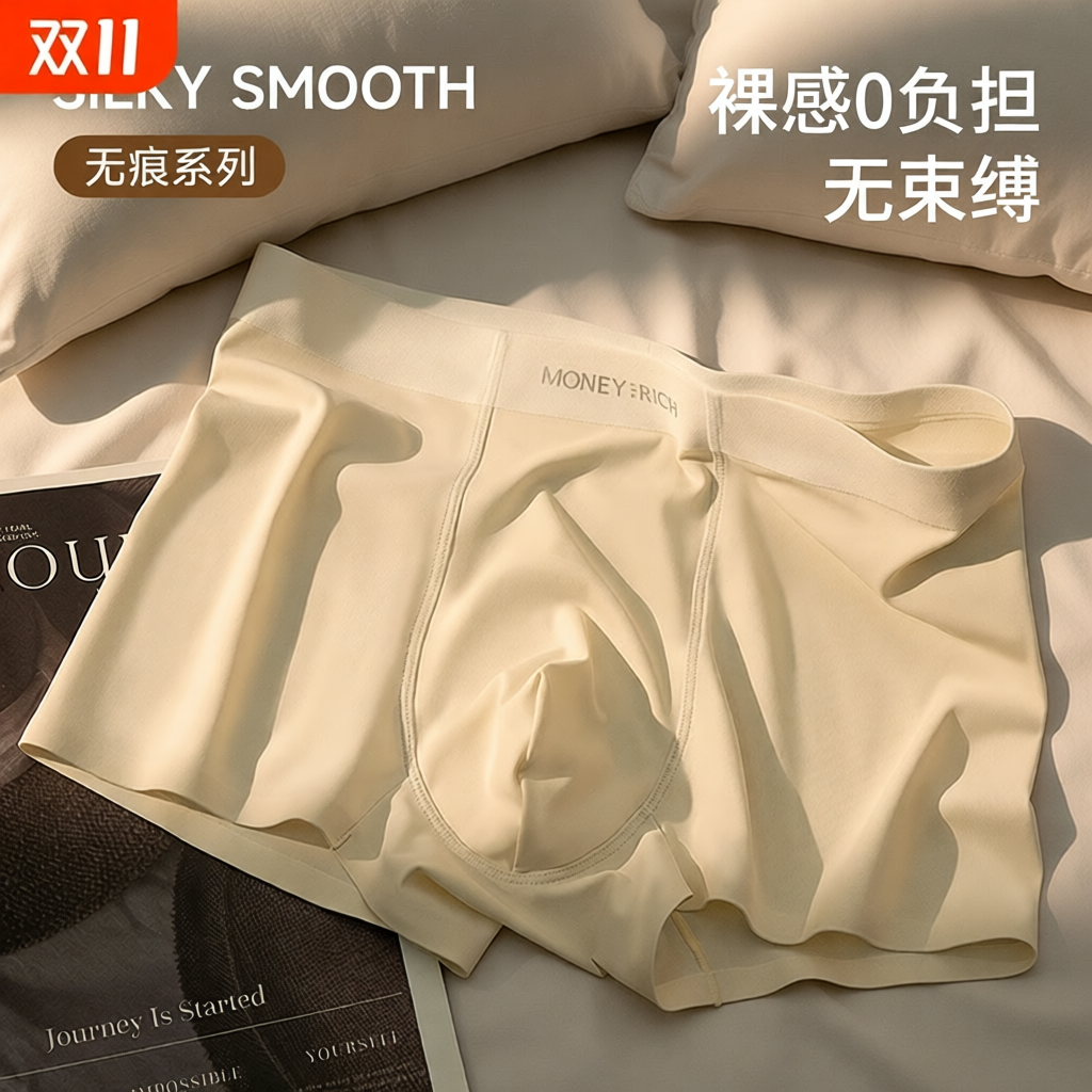 冰丝透气无痕夏季薄款透气男内裤