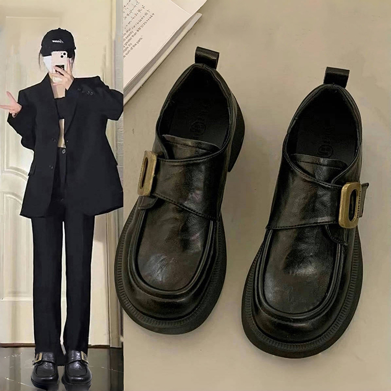 小皮鞋女英伦风2025新款爆款秋季黑色jk单鞋子百搭通勤软底乐福鞋
