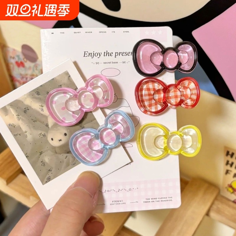 小发夹果冻蝴蝶结鸭嘴夹发夹少女心卡通猫咪糖果色百搭头饰小号