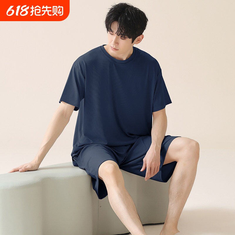 睡衣男款夏季冰丝短袖短裤2026新款超火薄款男士可外穿家居服套装