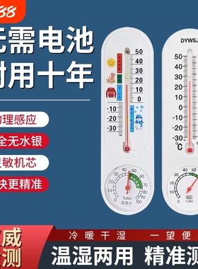 长条温湿度计家用高精度大棚温度表装饰摆件挂饰红绳客厅金属