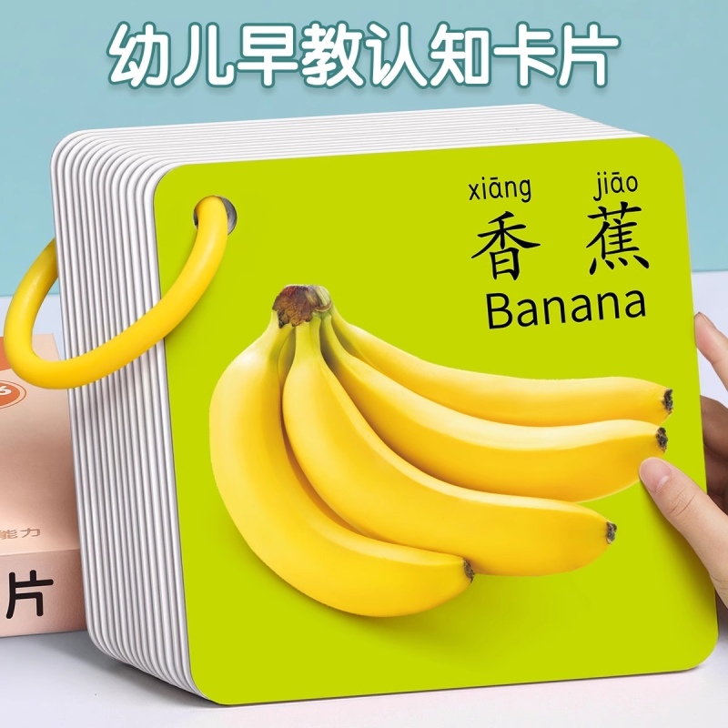 动物卡片早教认知启蒙书儿童识字宝宝看图识物图幼儿数字益智玩具