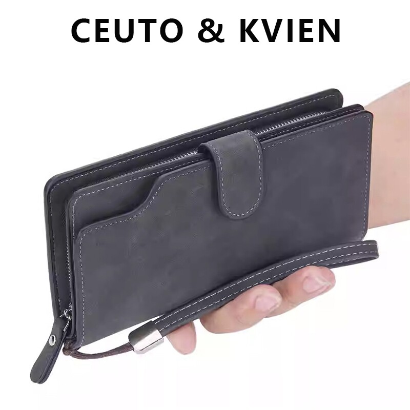 CEUTOKVIEN钱包男长款皮夹大容量手拿包多卡位手机一体卡包