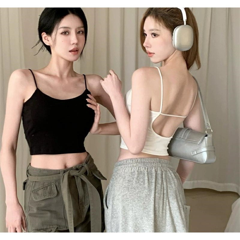 吊带背心女带胸垫新款外穿美背