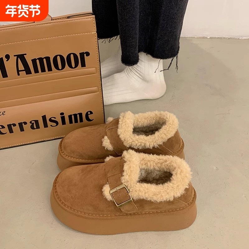 厚底雪地靴女款2025新款冬季女鞋加绒加厚毛毛保暖豆豆勃肯鞋棉鞋,女鞋,时尚雪地靴,淘宝优惠券,粉丝福利购,淘宝优惠卷