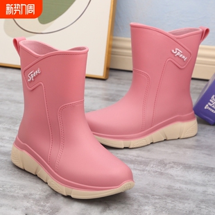 中筒加绒短筒加棉 外穿雨靴防水女士水鞋 雨鞋 女厨房防滑耐磨胶鞋