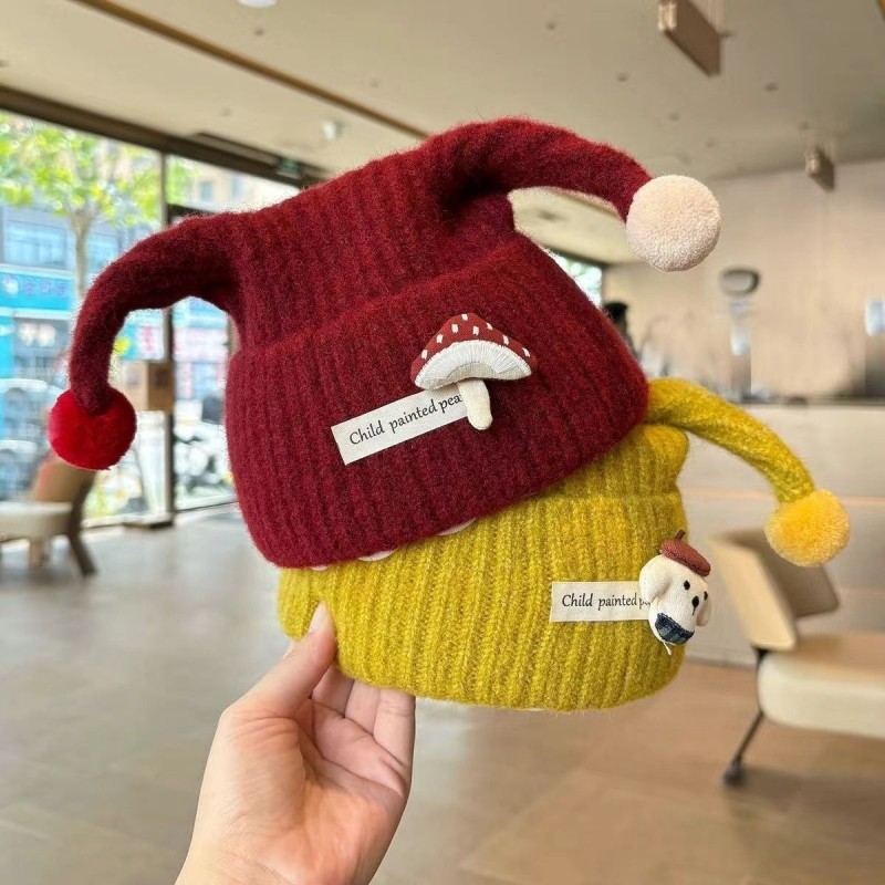 儿童毛线秋冬韩版可爱针织帽宝宝保暖防风护耳帽男女童毛线帽红色,童装/婴儿装/亲子装,帽子,淘宝优惠券,粉丝福利购,淘宝优惠卷