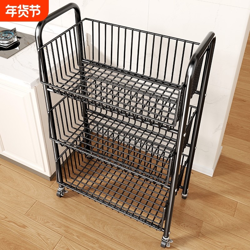 厨房菜篮子置物架多层落地家用放水果蔬菜架子多功能移动收纳推车,厨房/烹饪用具,厨房置物架/置物柜/角架,淘宝优惠券,粉丝福利购,淘宝优惠卷