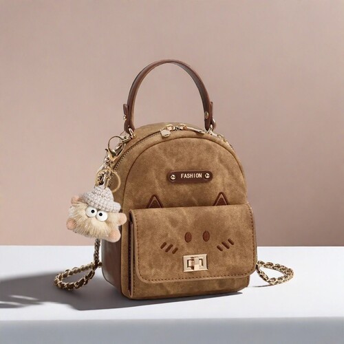 伊布古奇2025新款镂空pu双肩包流苏铆钉休闲书包背包手提多功能