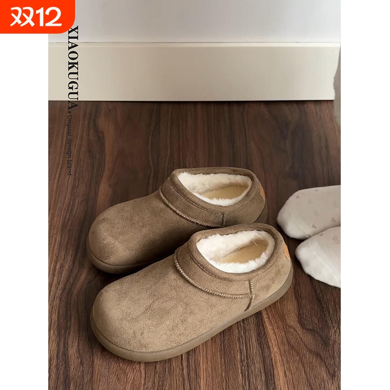 小土豆勃肯鞋女款2025新款冬季加绒加厚雪地靴保暖棉鞋子毛绒防水