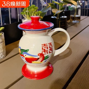 网红创意痰盂陶瓷水杯经典怀旧夜壶搪老式马克茶搞怪马桶尿壶杯子
