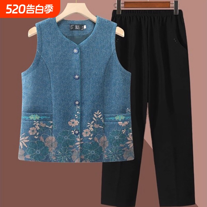 中老年人马甲女奶奶春秋背心外套薄款妈妈装坎肩老人衣服太太新款