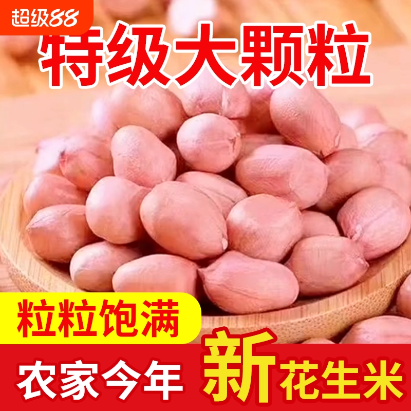 2025新货白沙花生米农家现剥大颗粒不带壳粉皮白皮新鲜花生仁榨油