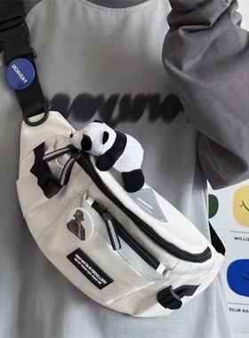 斜挎包男新款实用腰包日系休闲百搭学生骑行单肩胸包女背包运动