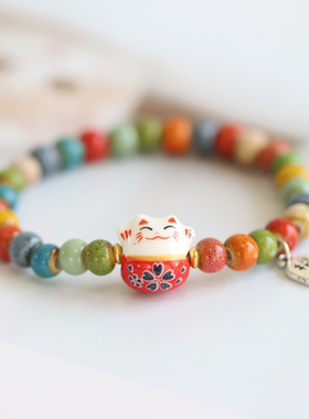 可爱民族风招财猫景德镇陶瓷