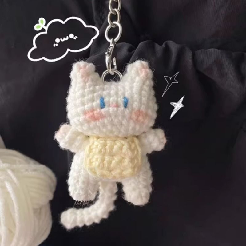 手工diy小猫挂件钩针编织材料包勾毛线针织玩偶无聊解闷打发时间