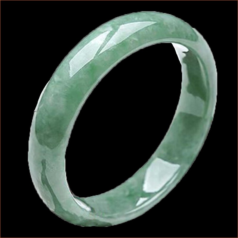 妈妈玉手镯翠色飘花真玉石镯子送女友老婆正品礼物气质国风玉镯子