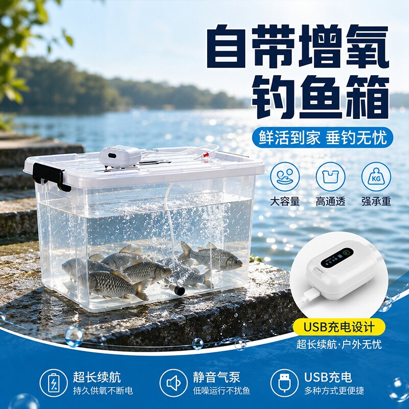 加厚鱼缸乌龟箱子钓鱼箱野钓车载运输活鱼桶塑料装鱼鱼护桶一体式图片