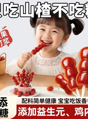 益生元儿童健康零食健脾胃山楂棒棒糖鸡内金糖葫芦蜜饯袋装食材