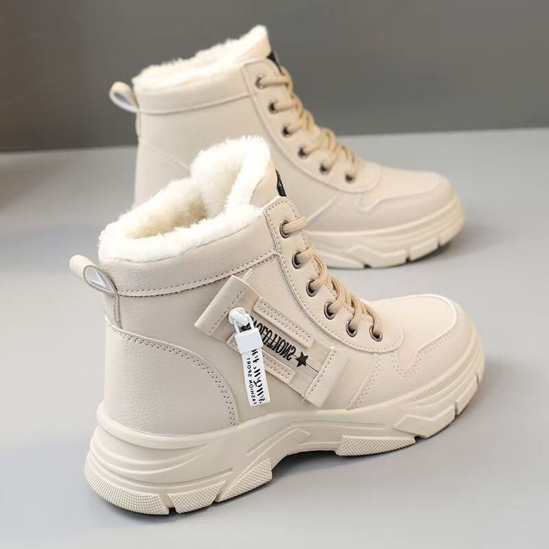 爆款东北雪地靴女冬季2025新款加绒加厚马丁靴防水防滑保暖大棉鞋