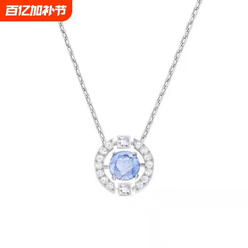 施家黑天鹅项链女玫瑰金锁骨链跳动的心韩版水晶简约长款生日