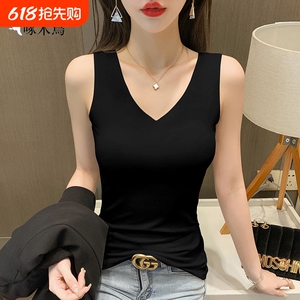 TUCANO/啄木鸟黑色V领吊带背心女内搭上衣夏新款甜辣美背无袖纯棉