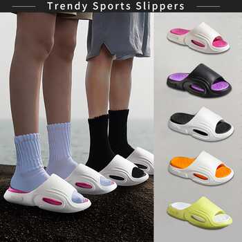 踩屎感运动拖鞋男夏季可外穿厚底防滑可拆卸鞋垫篮球凉拖鞋女新款实付9.8元到手包邮