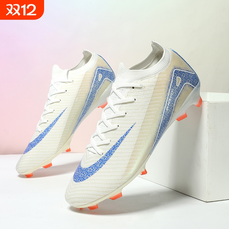 刺客16足球鞋长钉FG碎钉学生顶猎鹰比赛儿童透气训练鞋女粉色白色