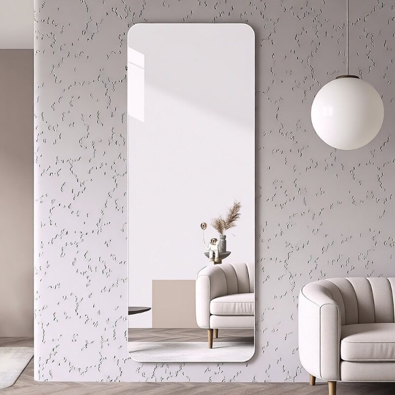 镜子全身镜免打孔穿衣镜家用试衣防爆贴墙自粘玻璃高清玄关入户镜