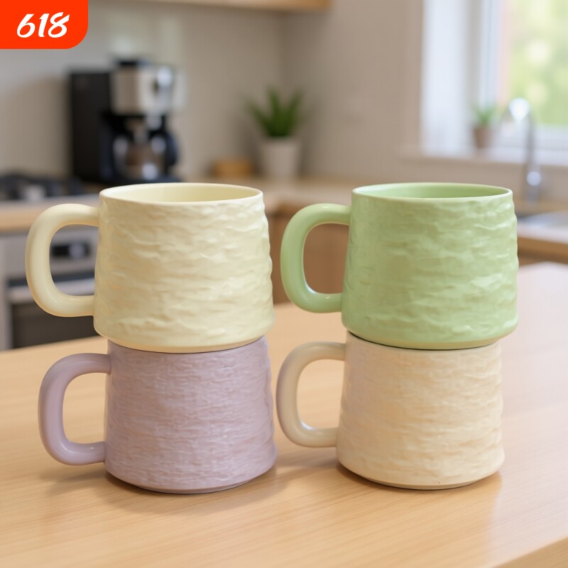 石纹杯早餐陶瓷大容量马克杯陶瓷杯咖啡杯家用水杯老师送礼盒装