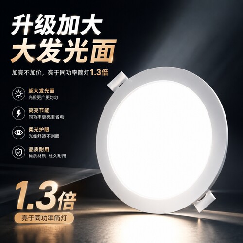 超薄led筒灯嵌入式家用75mm孔灯4寸6寸8寸客厅天花灯洞灯开孔照明