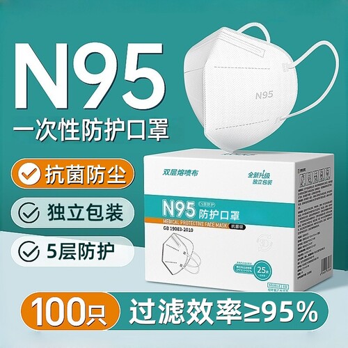 n95一次性防护口罩防飞沫独立装