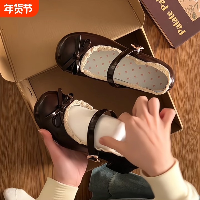 日系软妹jk小皮鞋女2025秋夏新款圆头蝴蝶结洛丽塔玛丽珍浅口单鞋,女鞋,浅口单鞋,淘宝优惠券,粉丝福利购,淘宝优惠卷