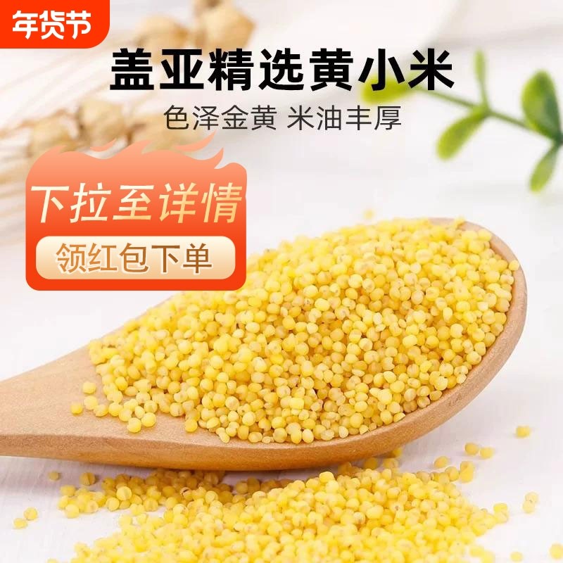 .盖亚农场东北小米500g农家米油熬粥养胃香糯五谷杂粮黄米,粮油调味/速食/干货/烘焙,小米,淘宝优惠券,粉丝福利购,淘宝优惠卷