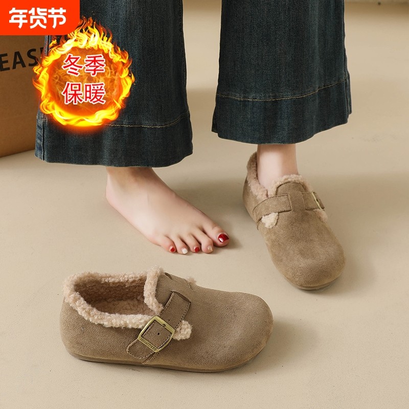 复古冬季勃肯鞋女保暖加绒鞋子女2025新款爆款百搭二棉孕妇博肯鞋,女鞋,勃肯鞋/软木鞋,淘宝优惠券,粉丝福利购,淘宝优惠卷