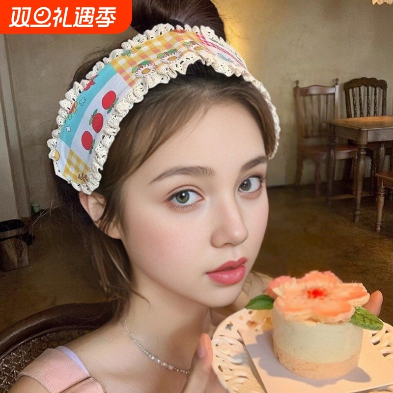 小碎花针织刘海贴2025新款发箍魔术束发带碎发贴整理神器蛋糕花朵