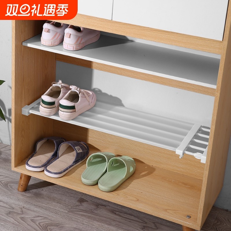 鞋柜分层板隔板收纳架放鞋神器鞋架隔层隔断架子鞋伸缩分隔置物