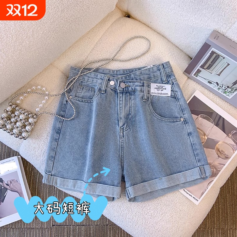 牛仔短裤女夏季时尚2025年新款a字薄款网红直筒宽松显瘦阔腿裤子