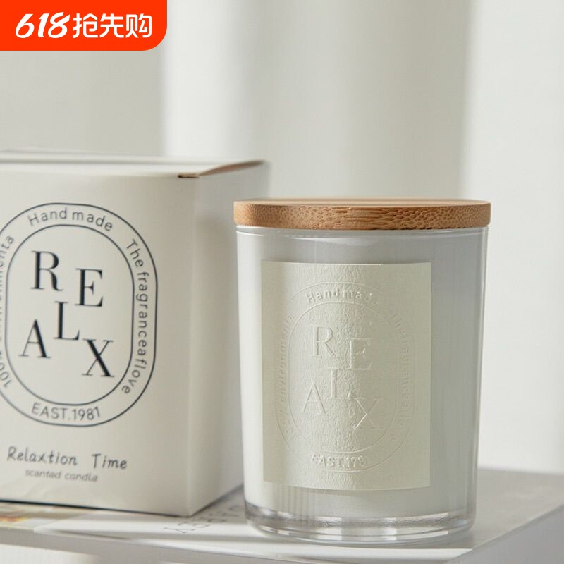 山茶花香薰蜡烛精油家用卧室内持久香氛助眠木质感浪漫