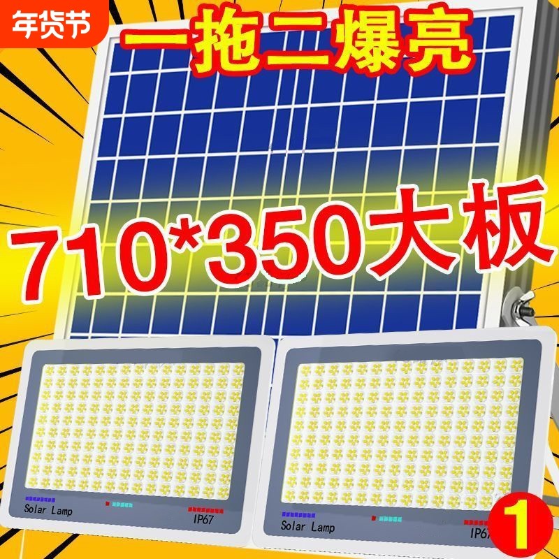 太阳能照明灯户外庭院家用室内超亮大功率一拖二路灯2025新款充电
