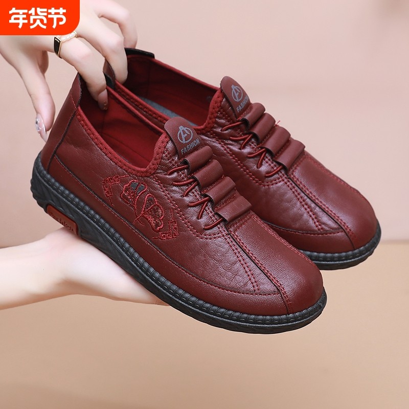 新款老北京布鞋女鞋春秋中老年妈妈鞋平底软底轻便鞋老人休闲单鞋