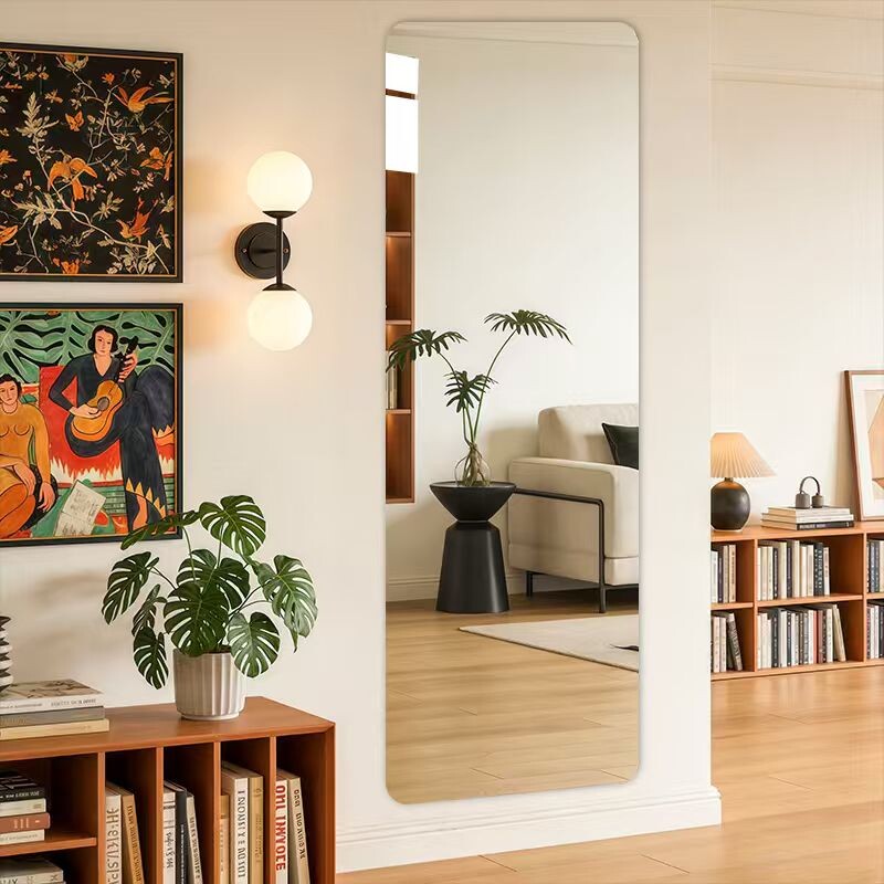 衣柜软镜子全身镜贴墙自粘穿衣镜内装隐形亚克力高清试衣镜子家用