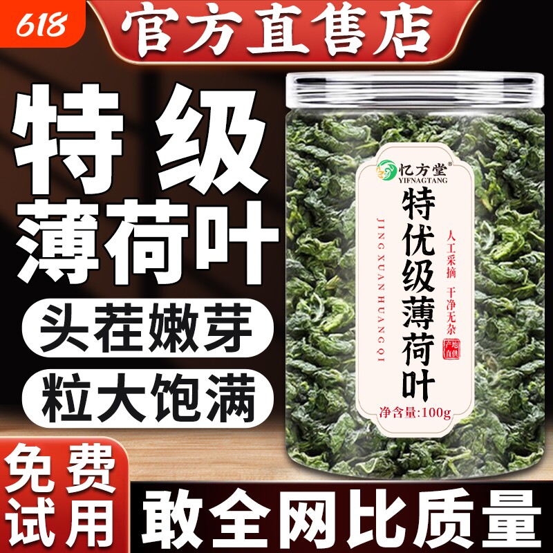 薄荷叶干新鲜食用凉茶清热降火解去排毒的茶包下火中药材饮品清凉