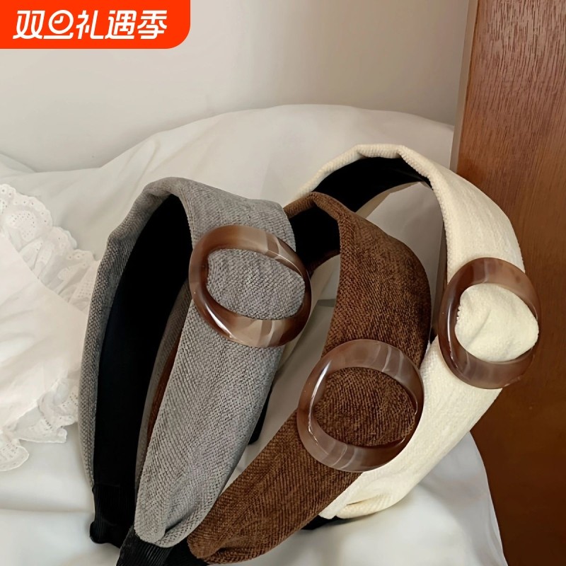 圆环宽边~秋日艺术生发饰百搭压发高颅顶头箍2025新款头饰