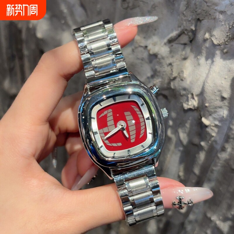 千禧年复古手表女数字动态高级感小众潮流非机械时尚情侣石英手表