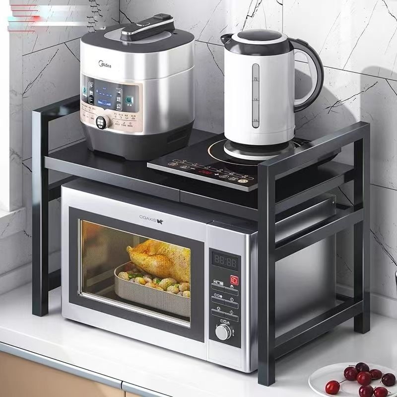 厨房微波炉架子置物架收纳台面电饭锅烤箱多功能家用支架双层多层