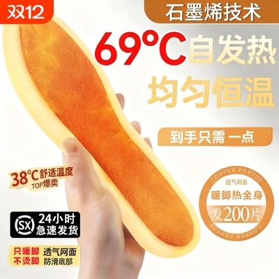 艾草暖自发热鞋垫女暖足贴宝宝热帖男保暖脚底冬季12充电恒温持久